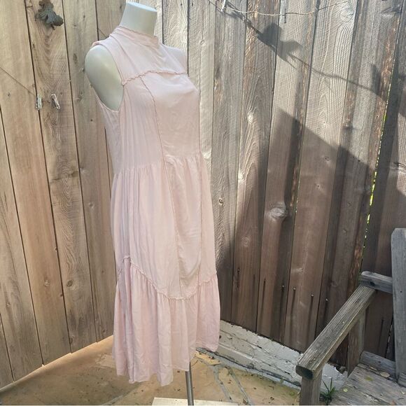 See by Chloé Mock Neck Long Dress in soft pink - Picture 11 of 15